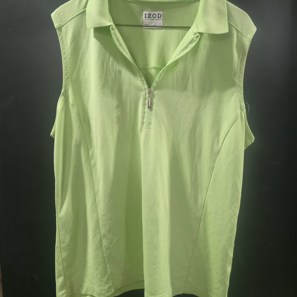 IZOD Women's Green Sleeveless Polo Top - XL